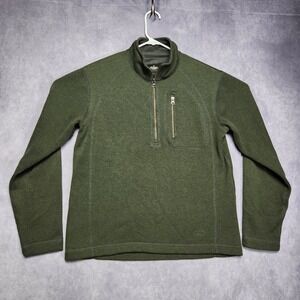 REI Co-op‎ Green Knit Quarter Zip Pullover Sweater Mens Size M Outdoor